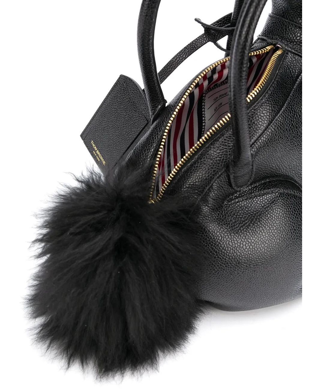 Thom Browne Black Rabbit Pebbled Bag