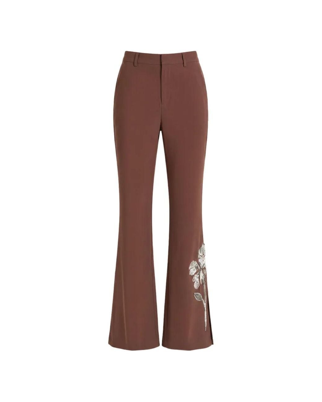 Cinq À Sept Brown Gilded Peony Jaxyn Flared Trousers