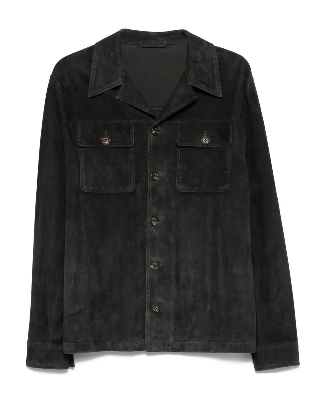 Eleventy Black Buttoned Flap-Pockets Jacket for men