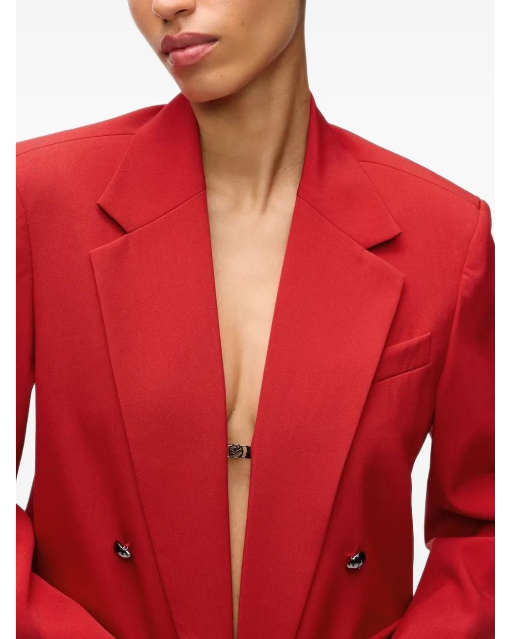 Karl Lagerfeld Red Long-Sleeves Blazer