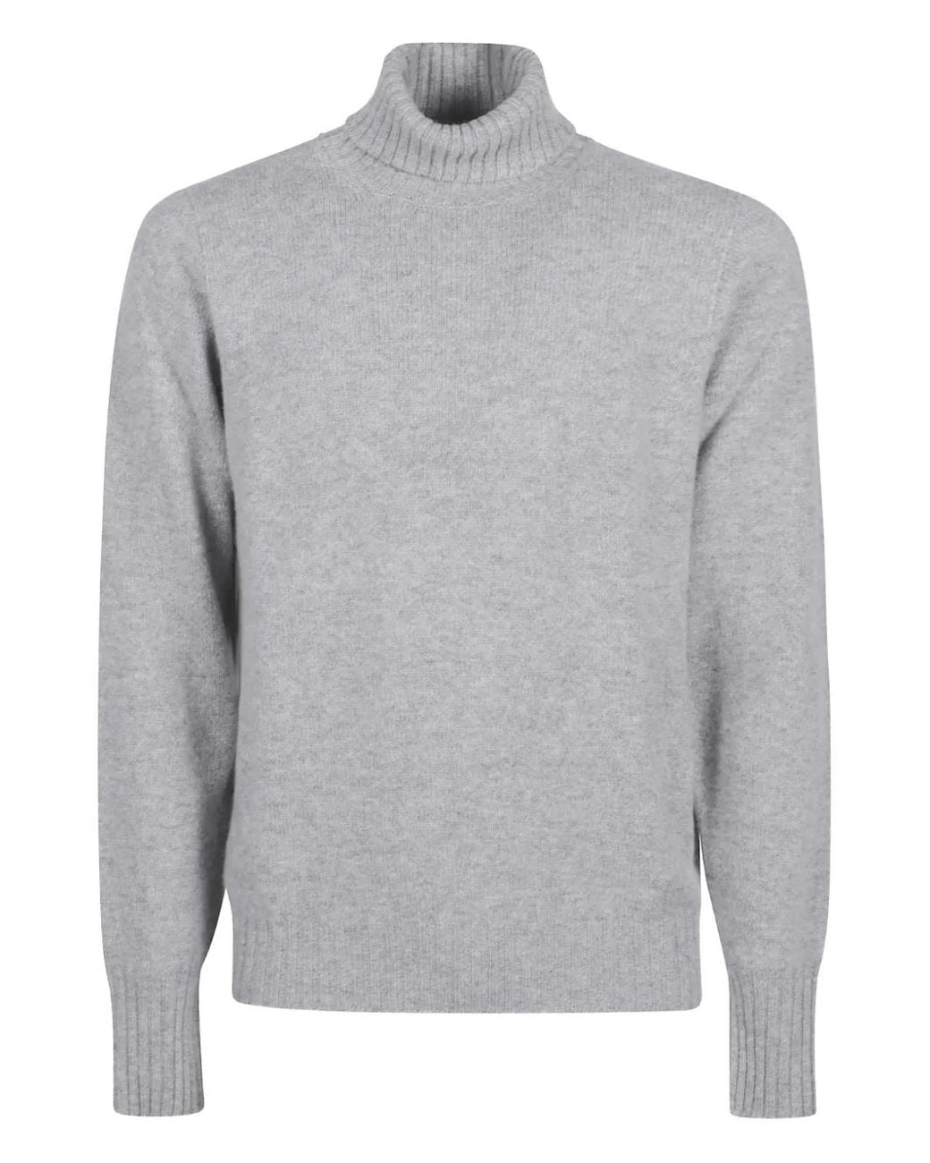 Drumohr Gray Turtleneck Long-Sleeves Sweater for men