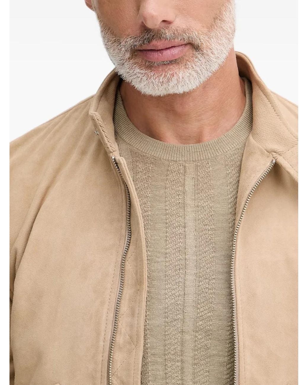 Trussardi Natural Zip-Up Jacket for men