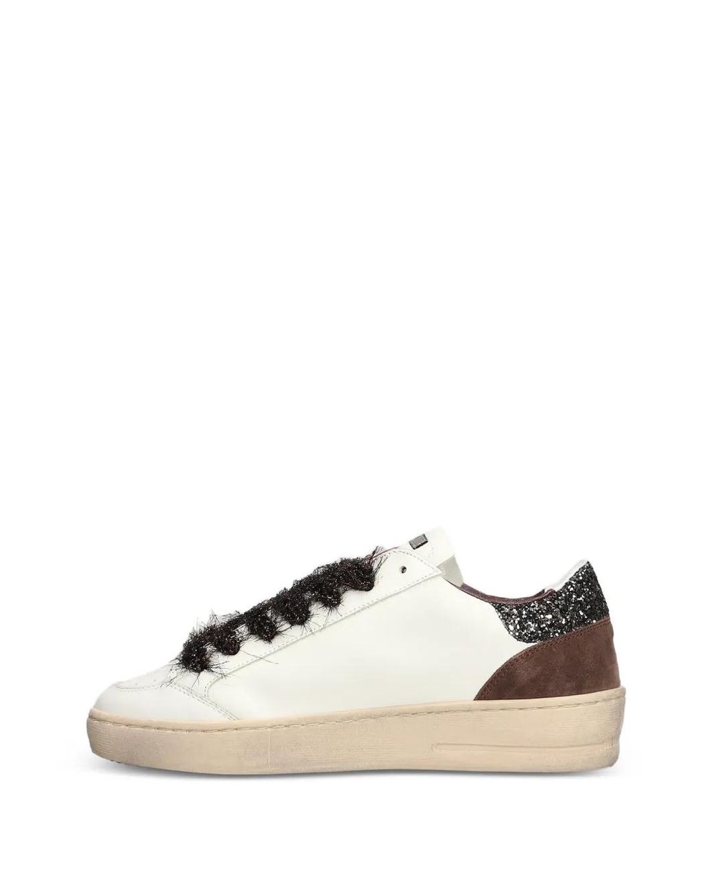 AMA BRAND Natural Glitter-Detail Star-Patch Sneakers