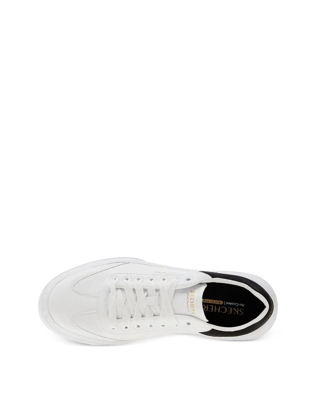 Skechers White Panelled Logo-Print Sneakers