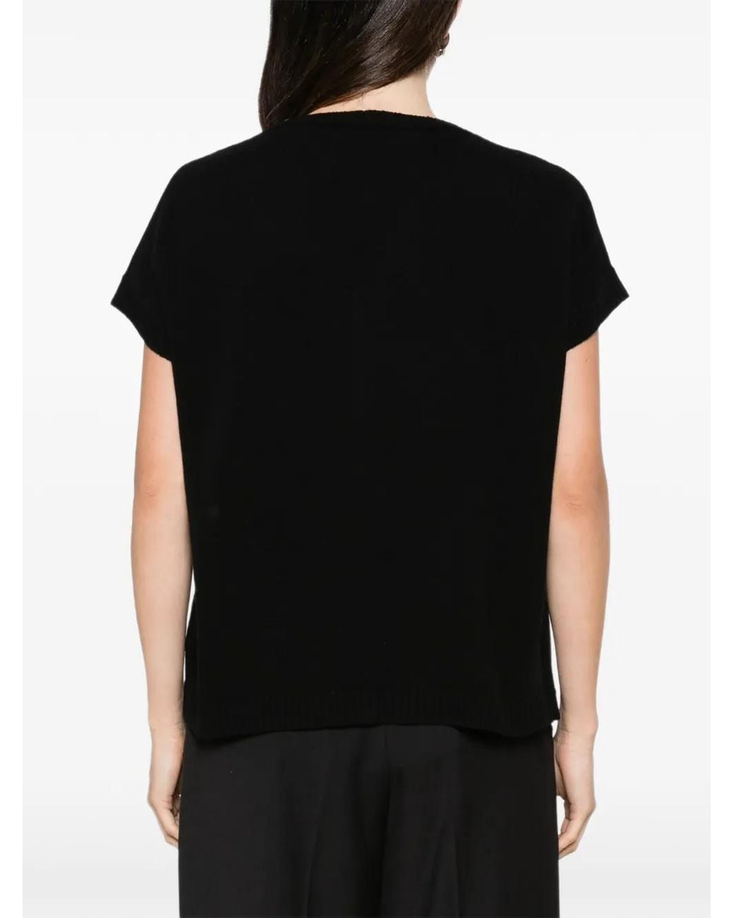 Ma'ry'ya Black Veste Boutonnée À Manches Courtes