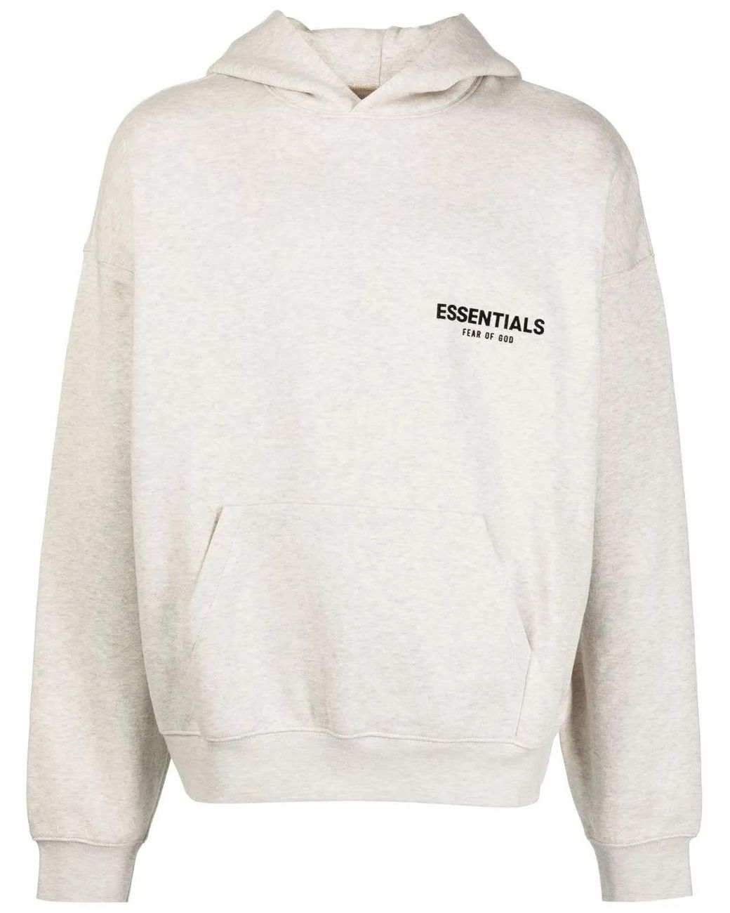 Fear Of God White Logo-Print Cotton-Blend Hoodie for men