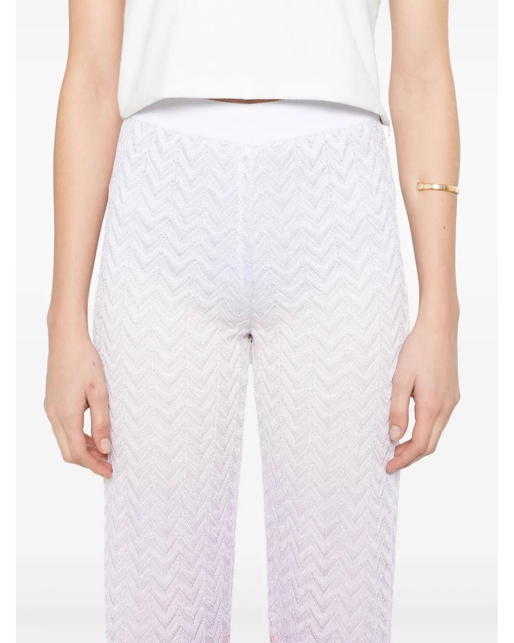 Missoni Pink Chevron-Knit Trousers