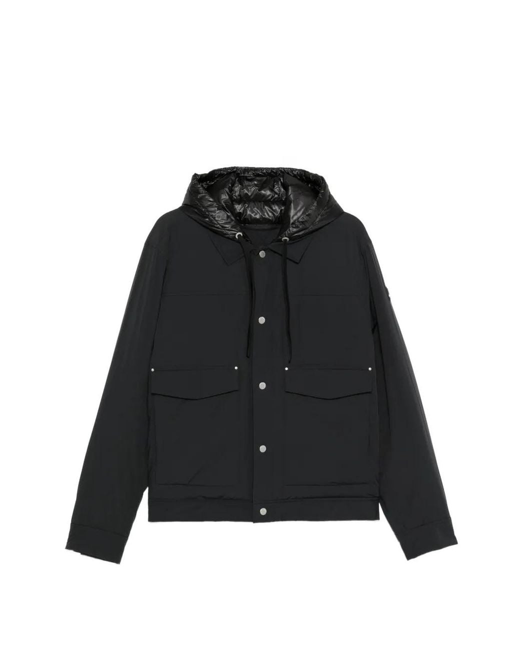 Moose Knuckles Black Hooded Puffer Jacket for men