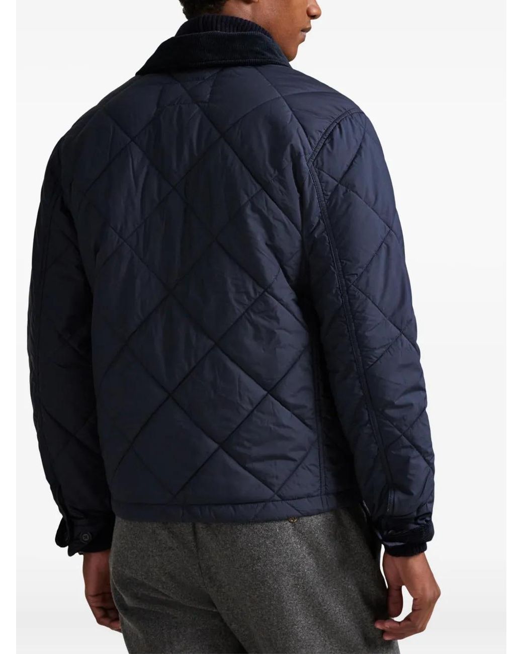 Polo Ralph Lauren Blue Quilted Corduroy-Collar Jacket for men