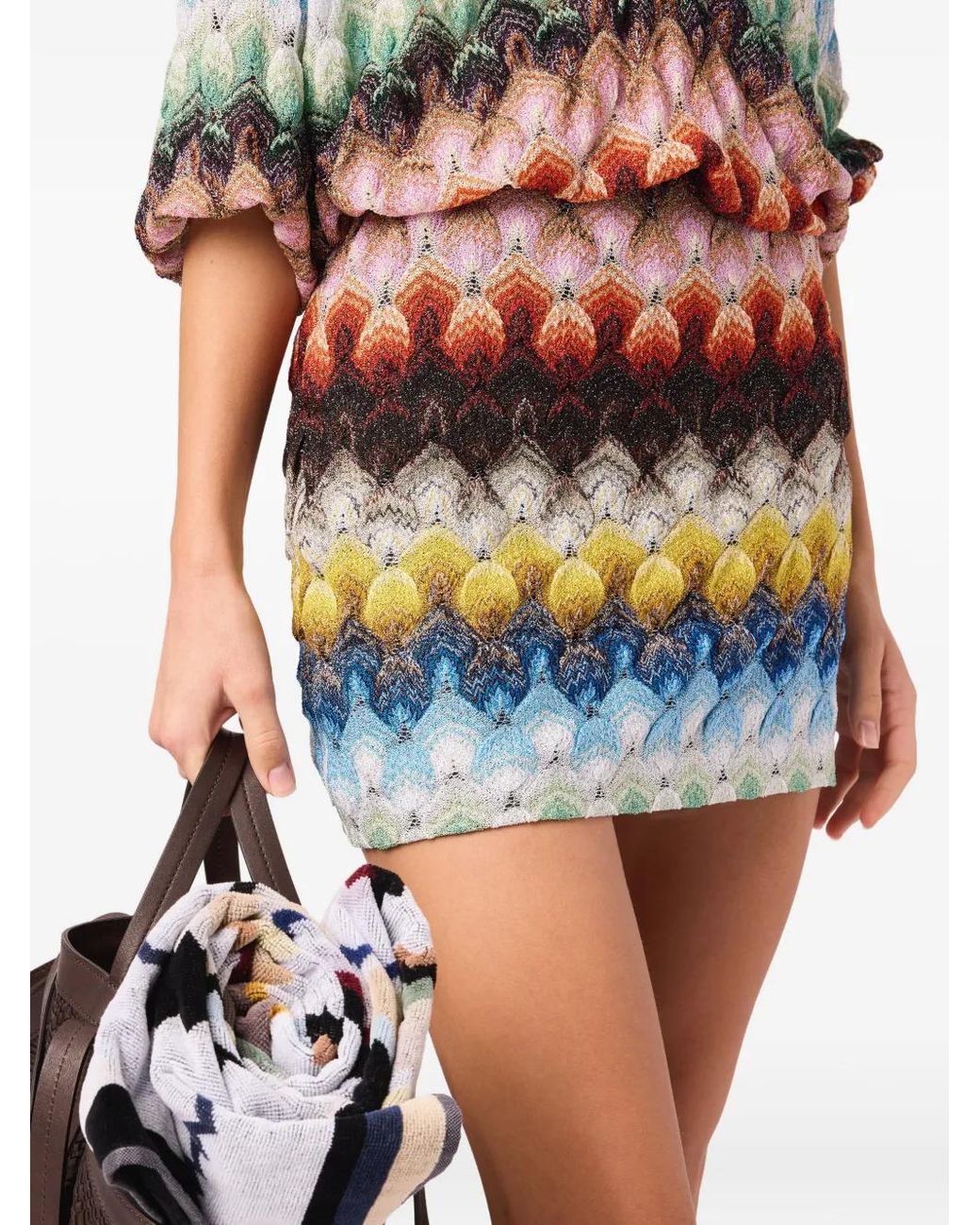 Missoni Blue Patterned Mini Skirt