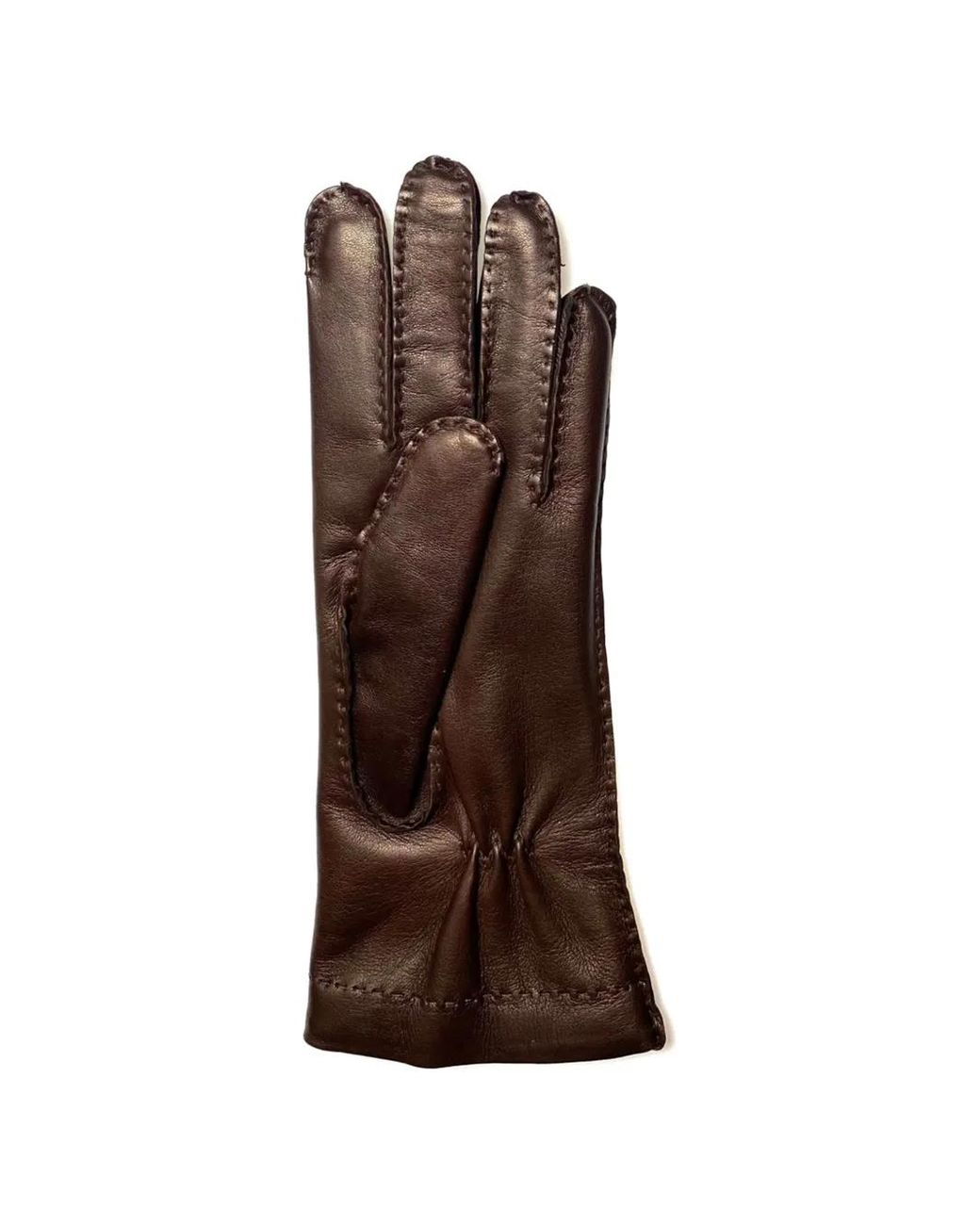 Restelli Restelli Stitched Leather Gloves in Brown | Lyst
