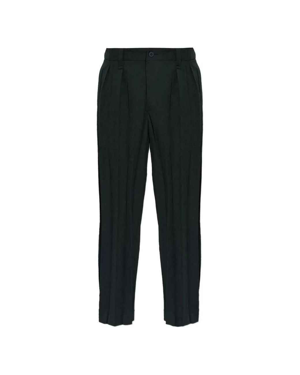 Homme Plissé Issey Miyake Black Edge Ensemble Pleated Tapered Trousers for men
