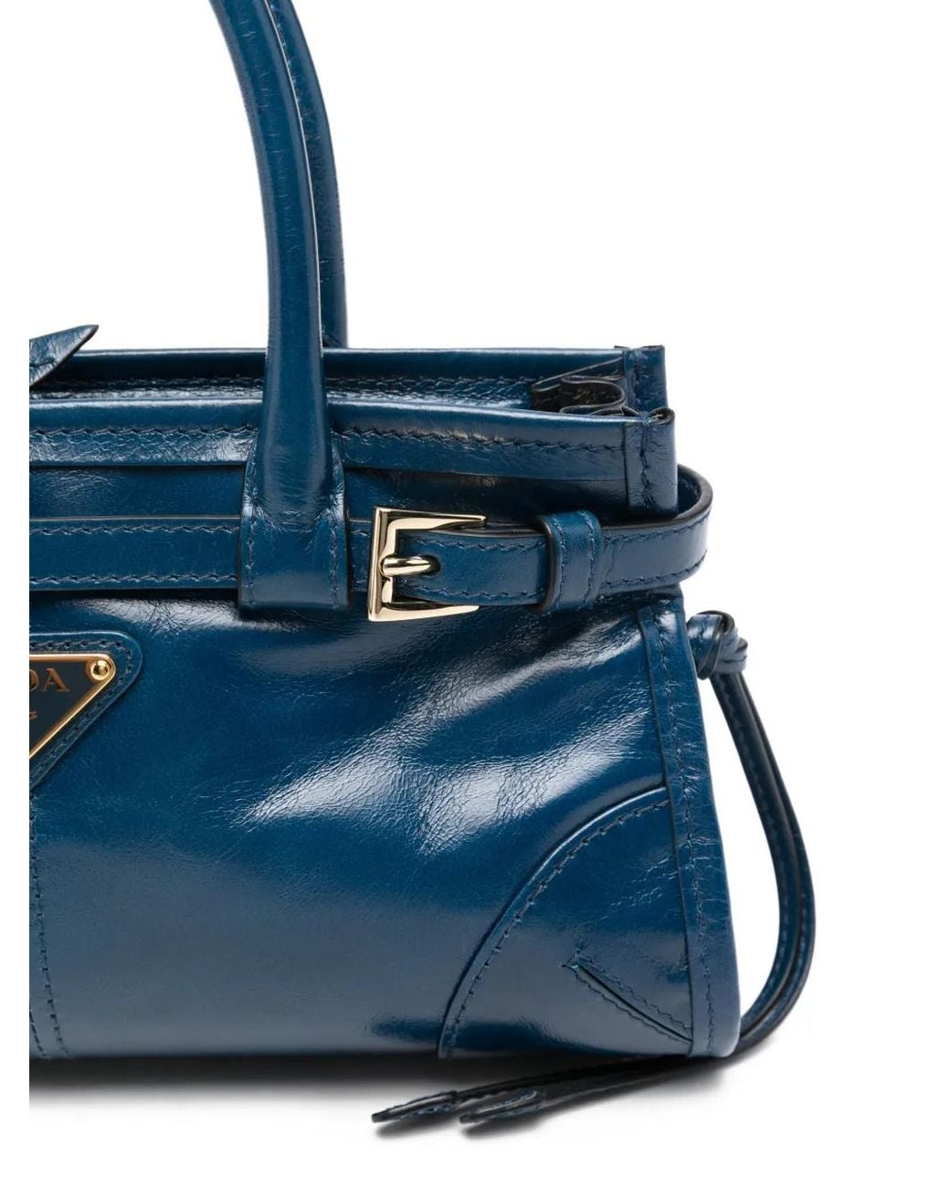 Prada Blue Bonnie Leather Mini Handbag