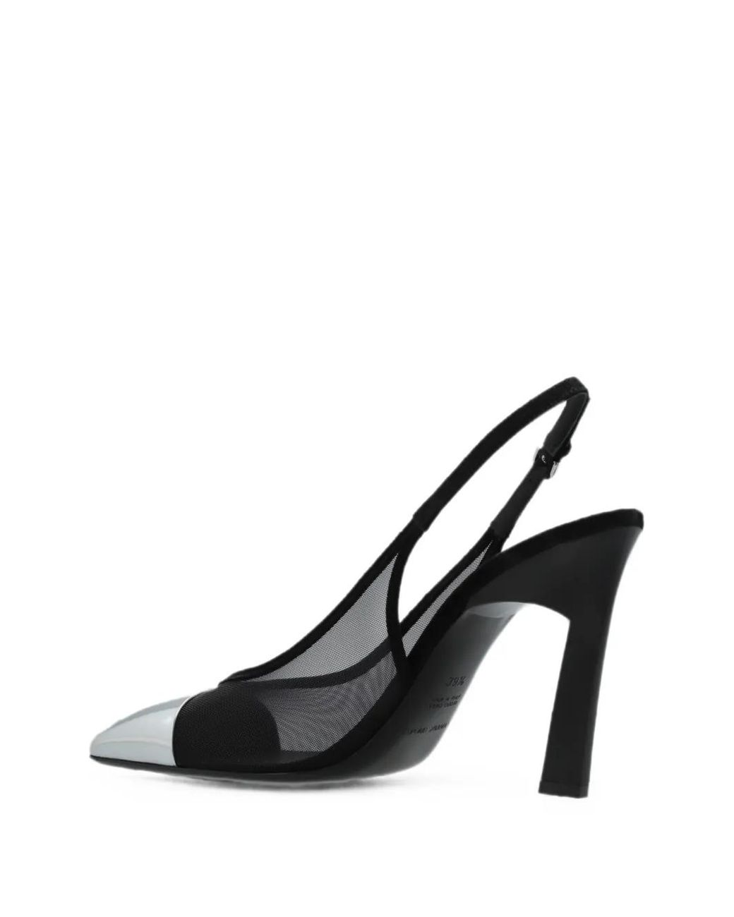 Emporio Armani Black Mesh-Panelled Cap-Toe Pumps