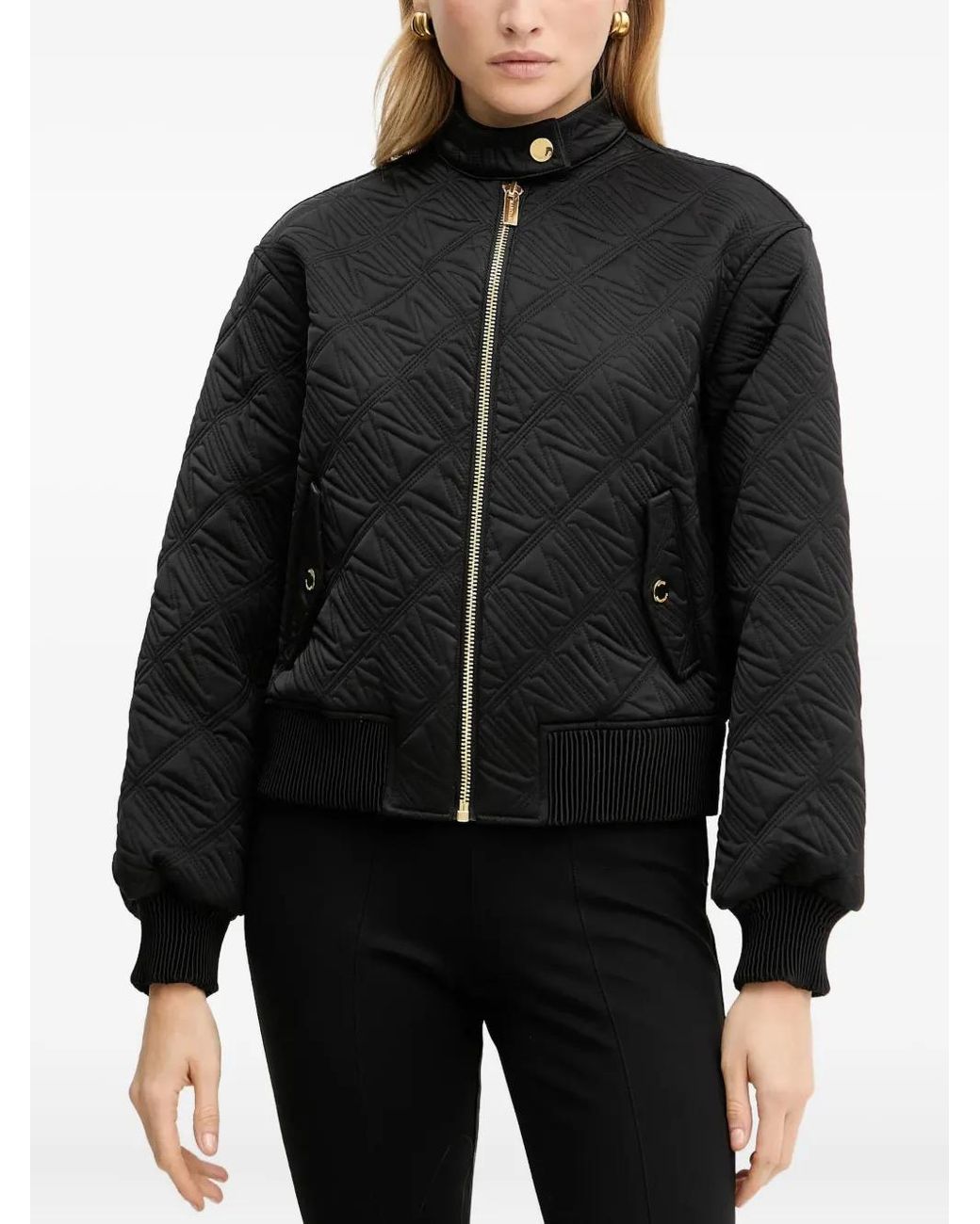 MARCIANO BY GUESS Black Quilted Zip Jacket