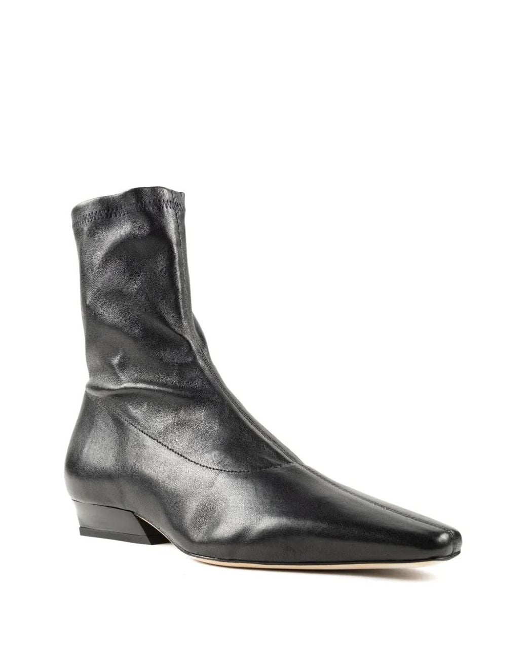Staud Black Wally Pointed-Toe Ankle Boots