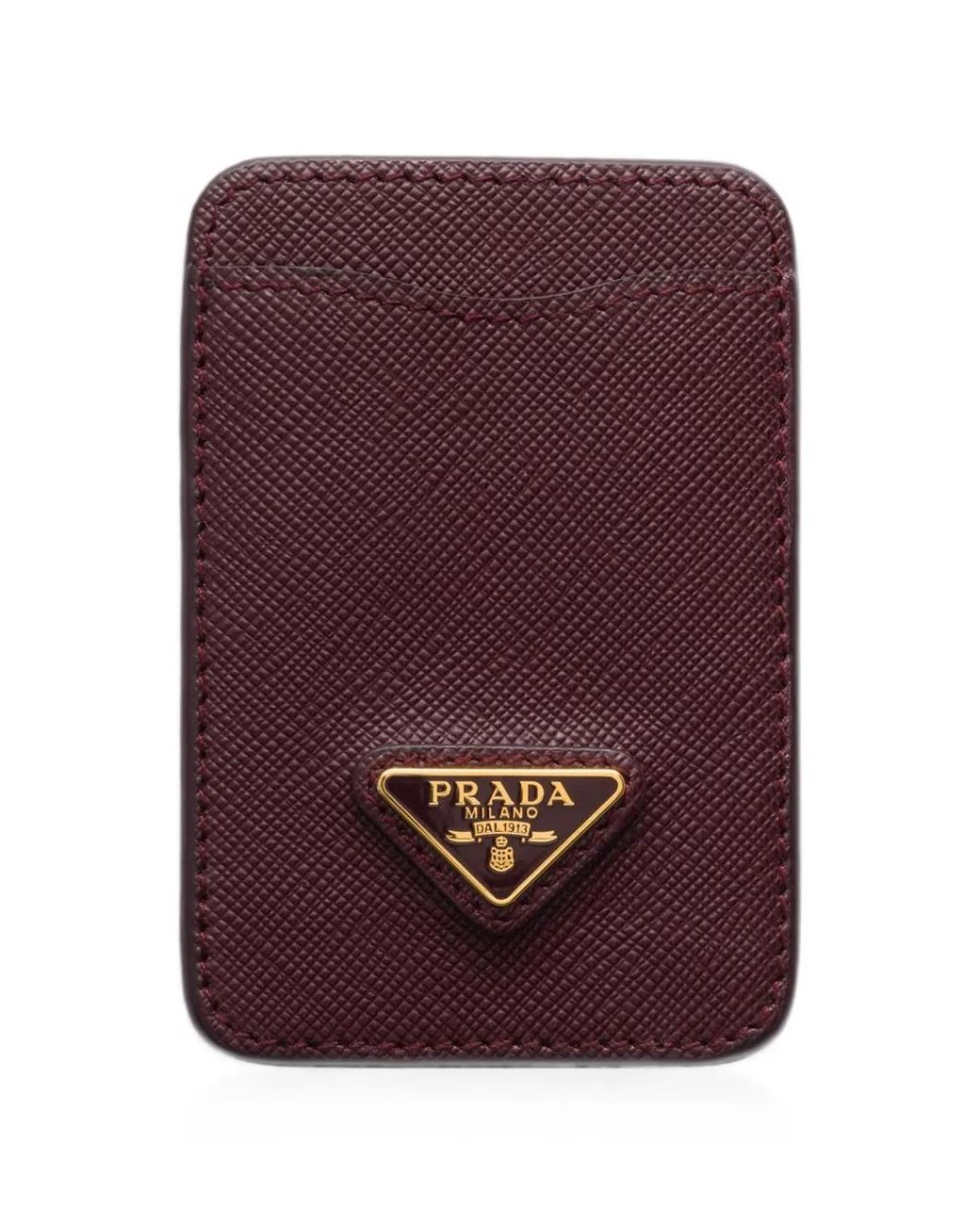 Prada Purple Saffiano-Leather Card Holder