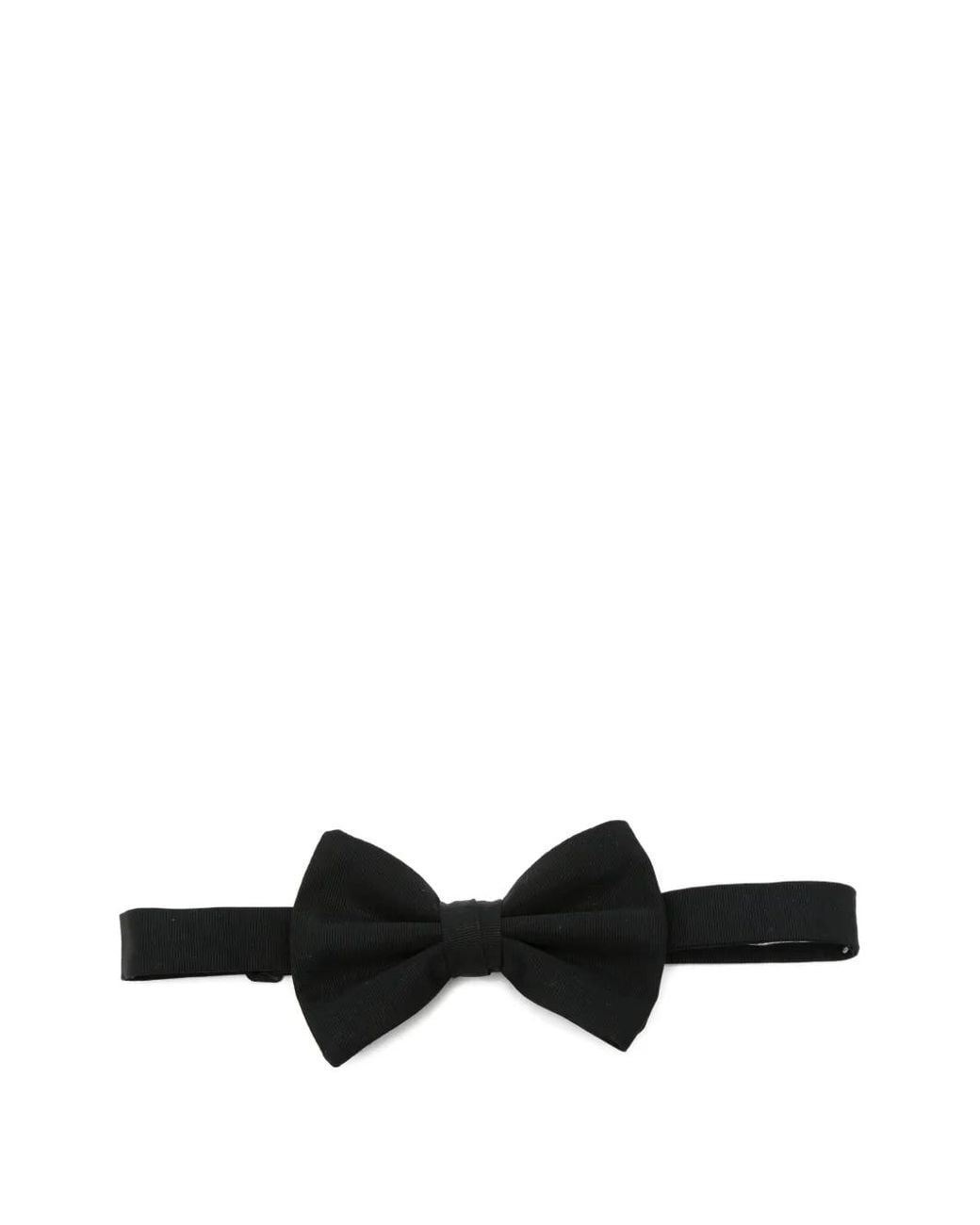 Emporio Armani Black Ribbed-Knit Bow Tie for men