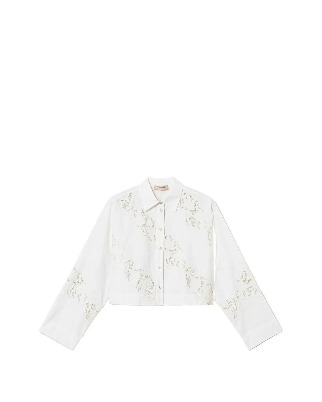 Twinset White Poplin And Broderie Anglaise Shirt
