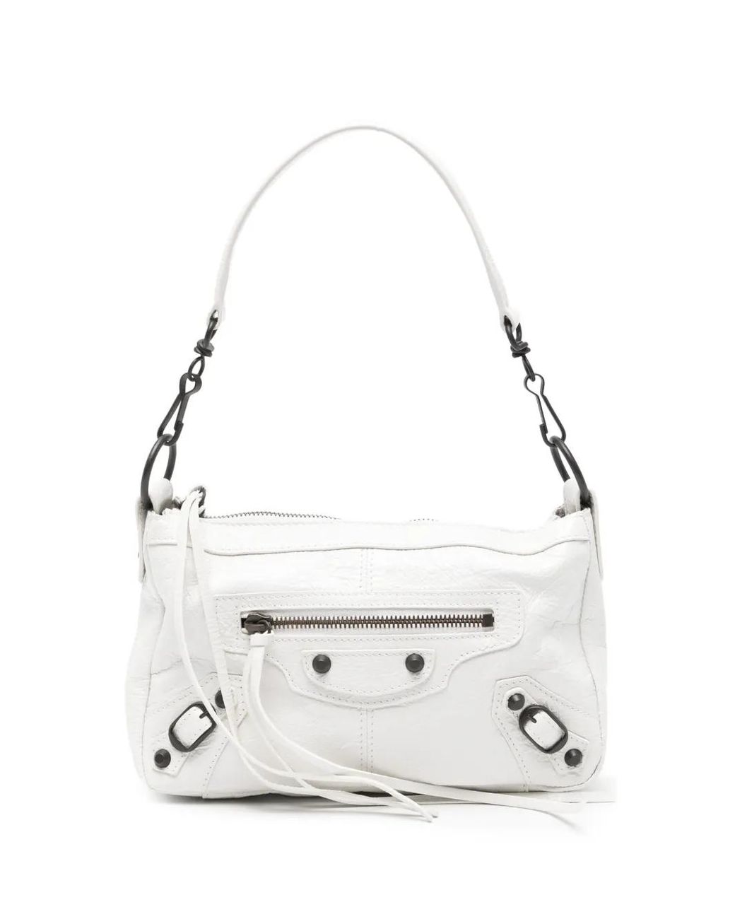 Balenciaga White Le City Moto Mini Shoulder Bag