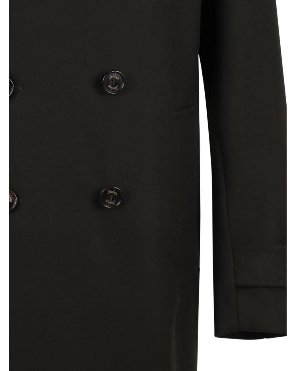 Sealup Black Manteau À Boutonnière Croisée