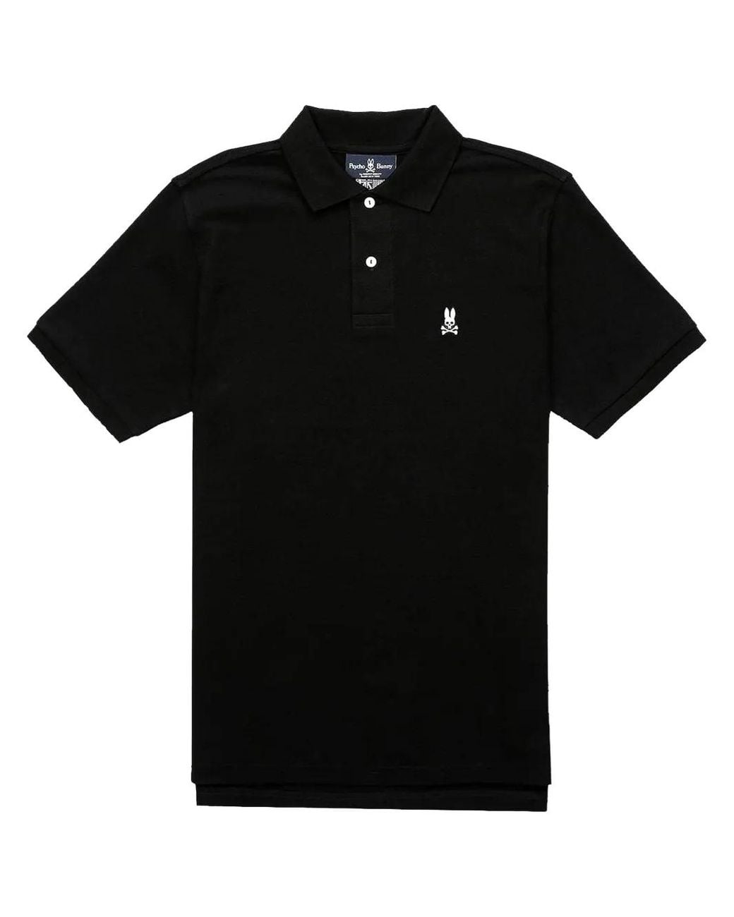 Psycho Bunny Black Piqué-Weave Polo Shirt for men