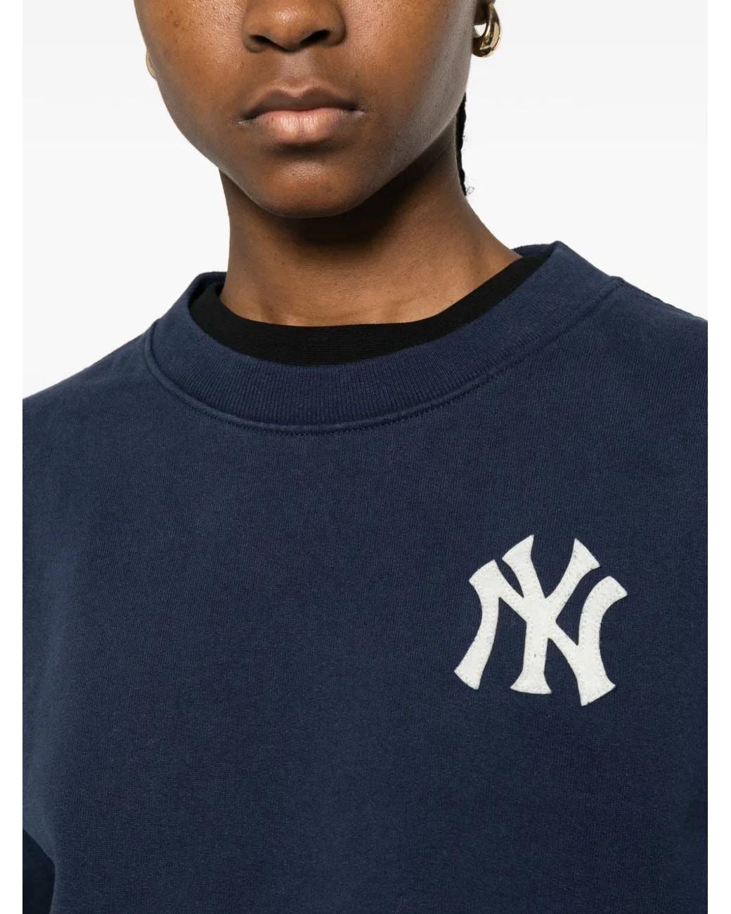 Sporty & Rich Blue Eeve Logo-Embroidered Sweatshirt