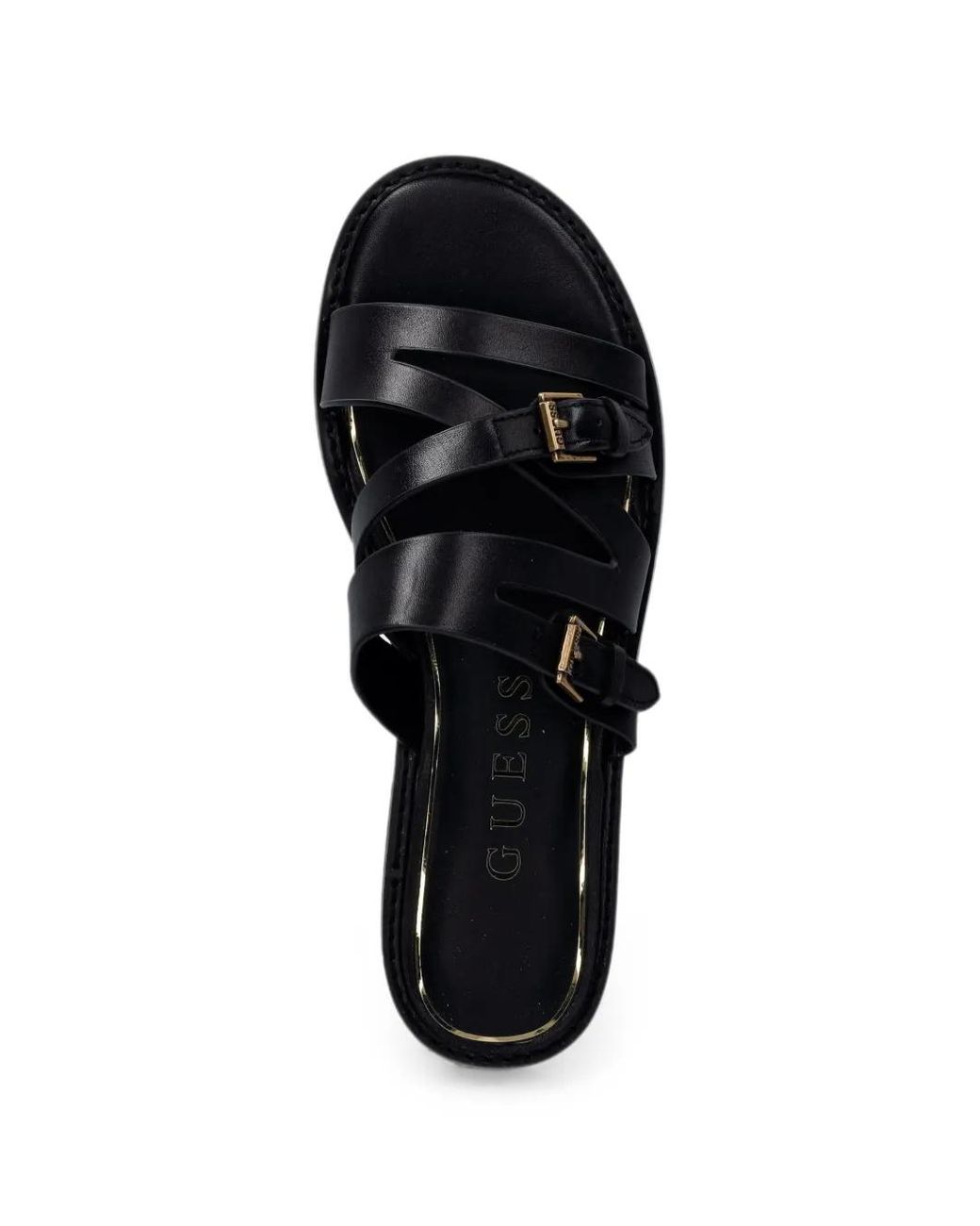Guess Black Buckle-Fastening Leather Sandals