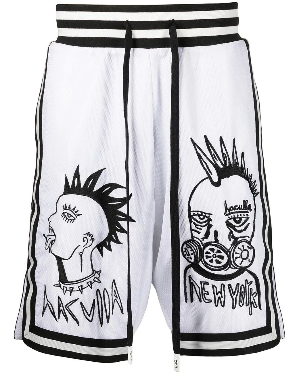 Haculla Black Face Off Print Basketball Shorts for men