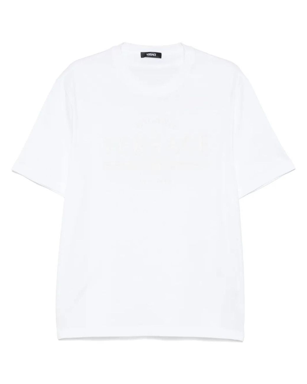 Versace White Logo-Print T-Shirt for men