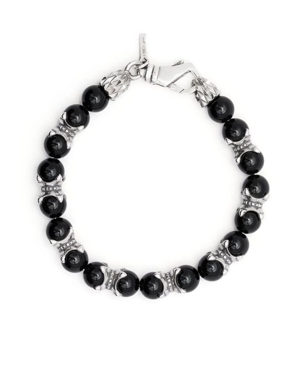 Emanuele Bicocchi Black Mix Beaded Bracelet for men