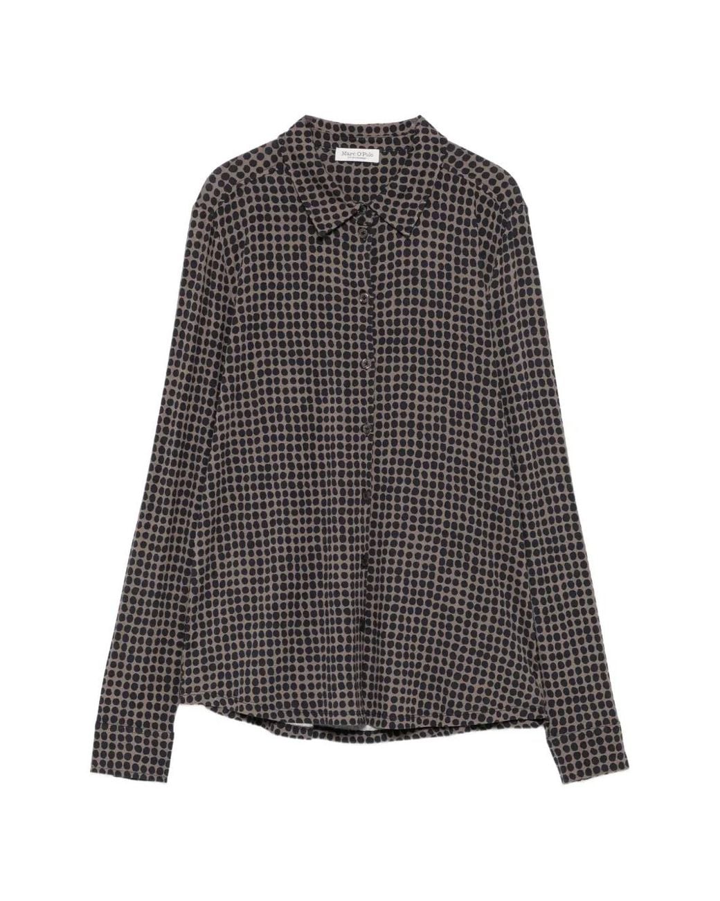 Marc O' Polo Gray Polka-Dot Long-Sleeve Shirt