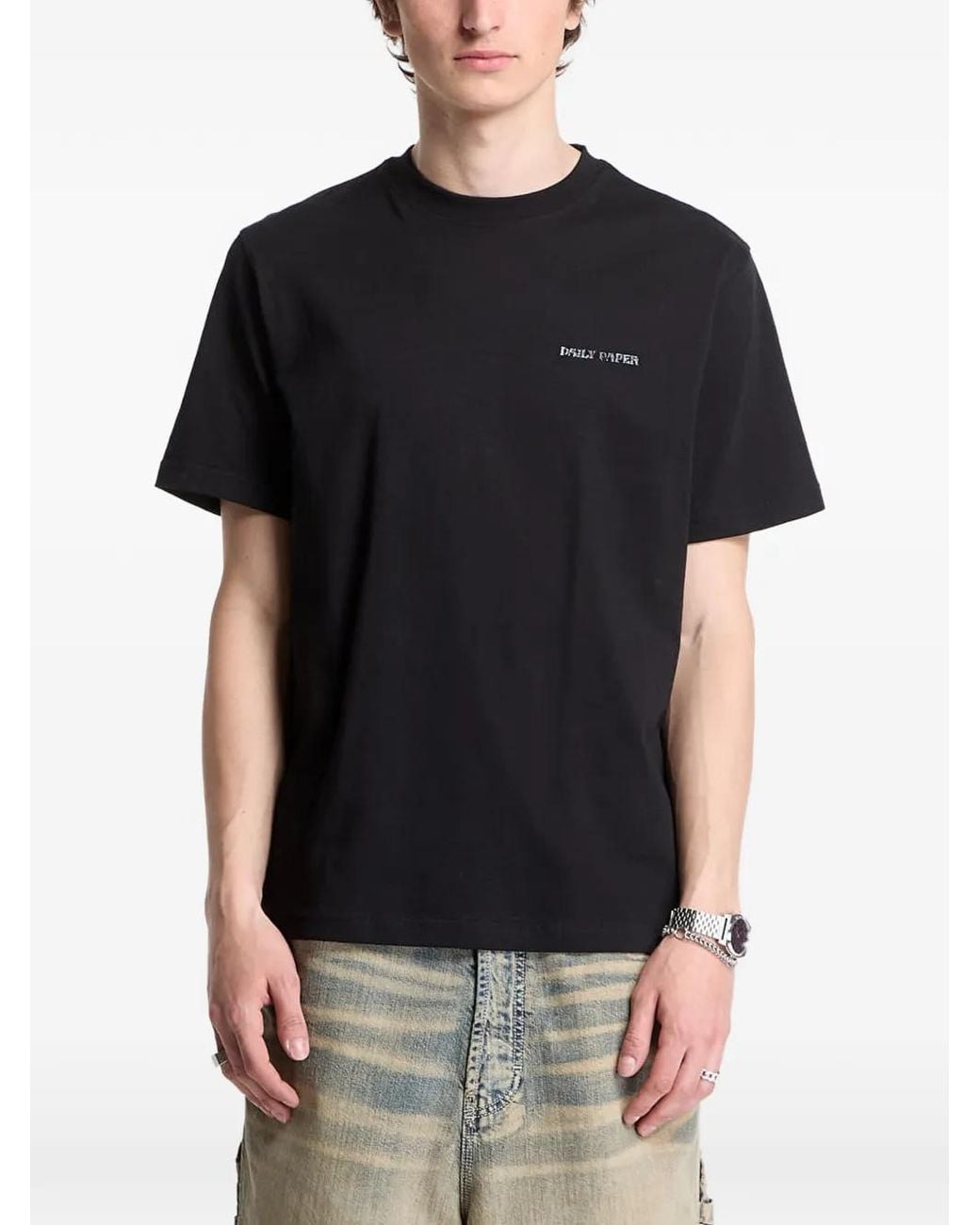 Daily Paper Black Metal Shield Ss T-Shirt