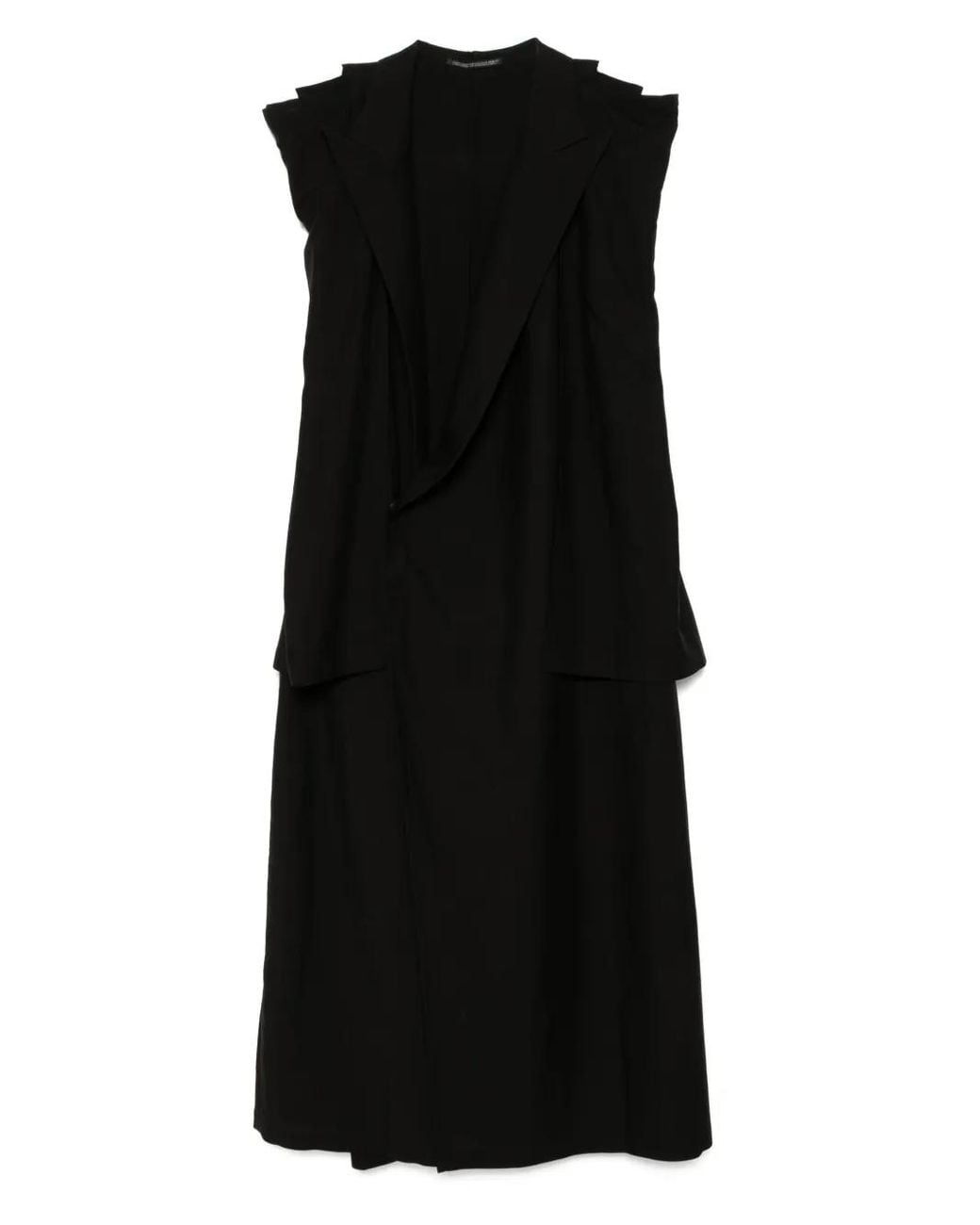 Yohji Yamamoto Black Twisted Gabardine Coat