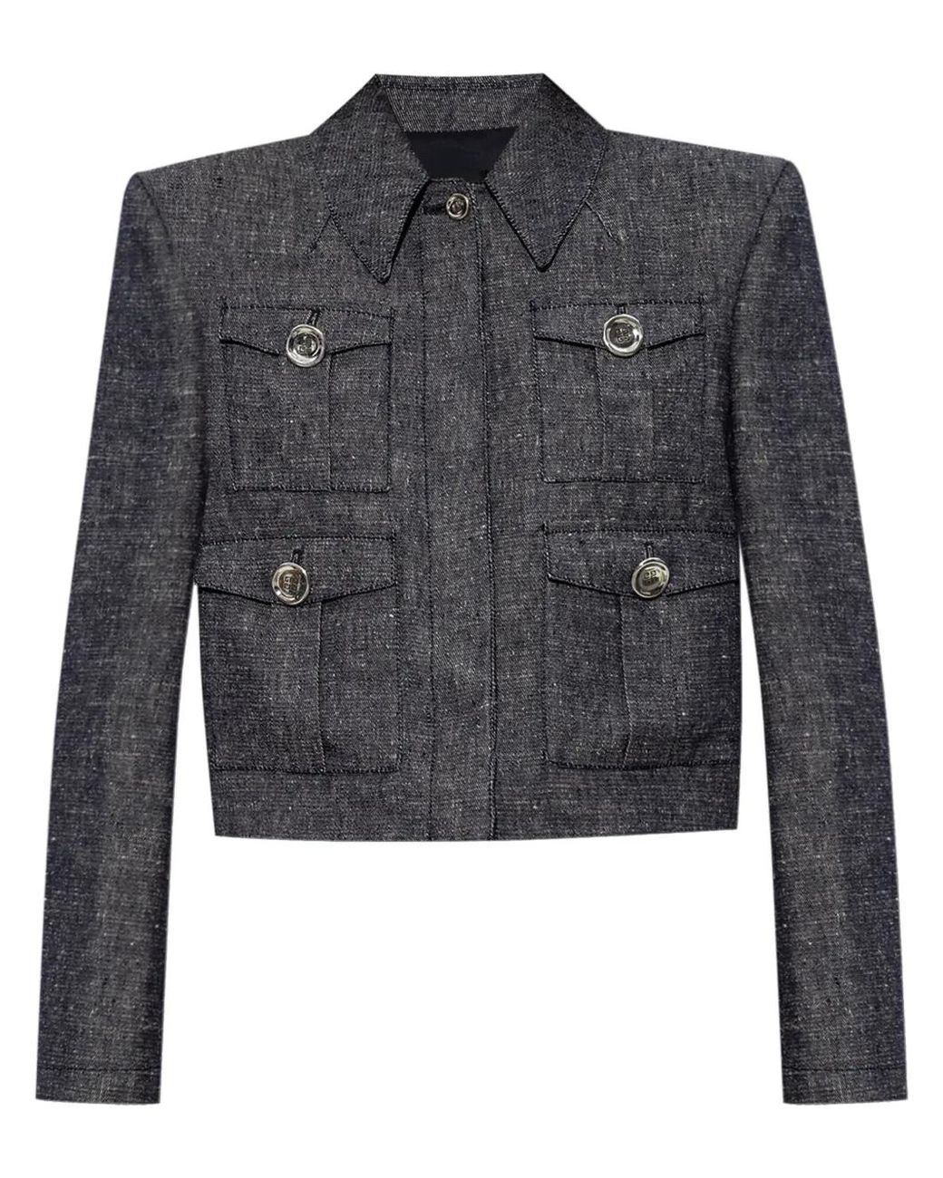 Givenchy Gray Cropped-Jacke Mit 4G