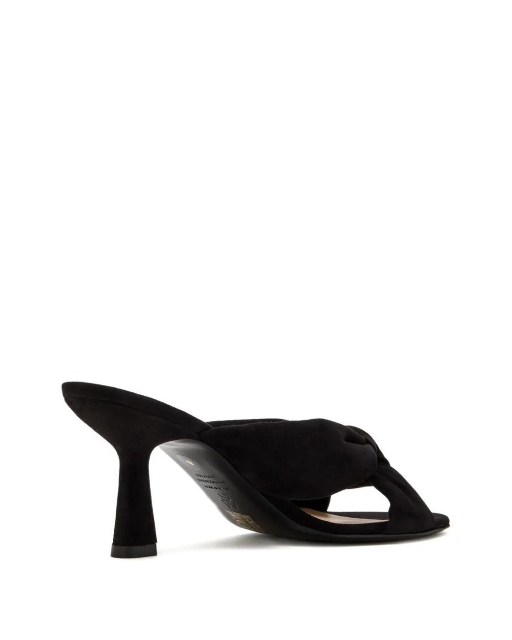 Stuart Weitzman Black Knotted-Upper Heeled Sandals