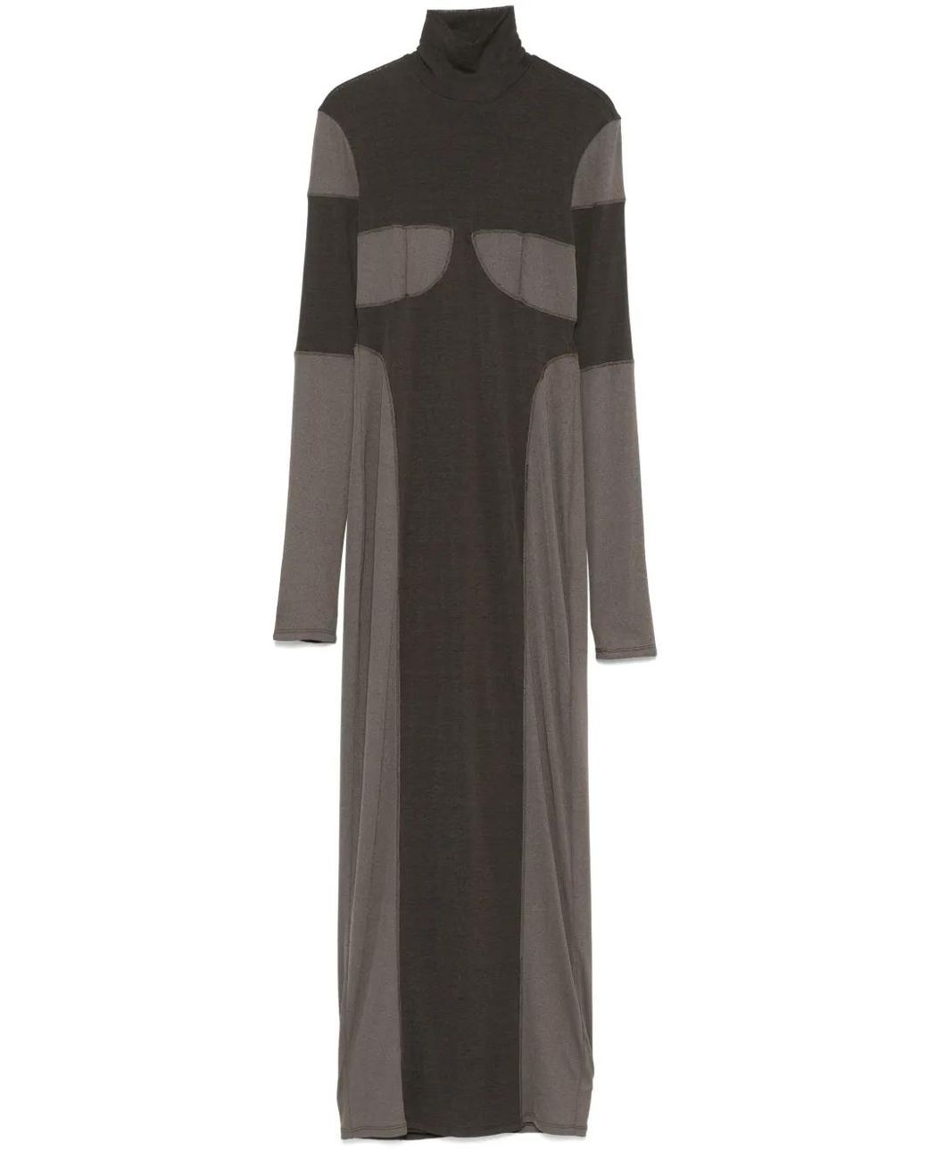 Nanushka Gray Patchwork Maxi Dress