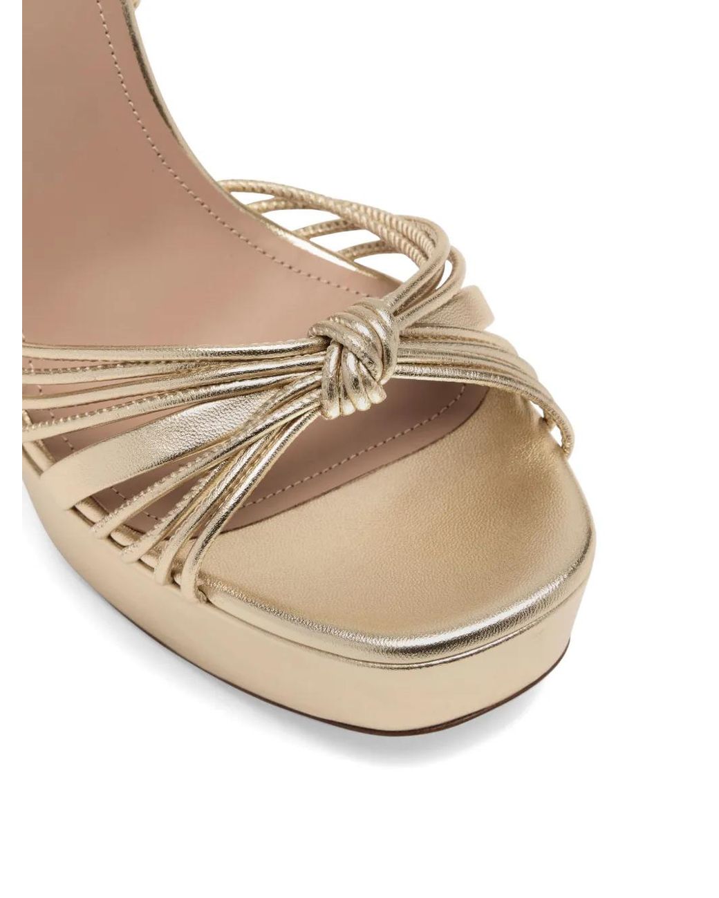 Malone Souliers Metallic Lucille Leather Platform Sandals