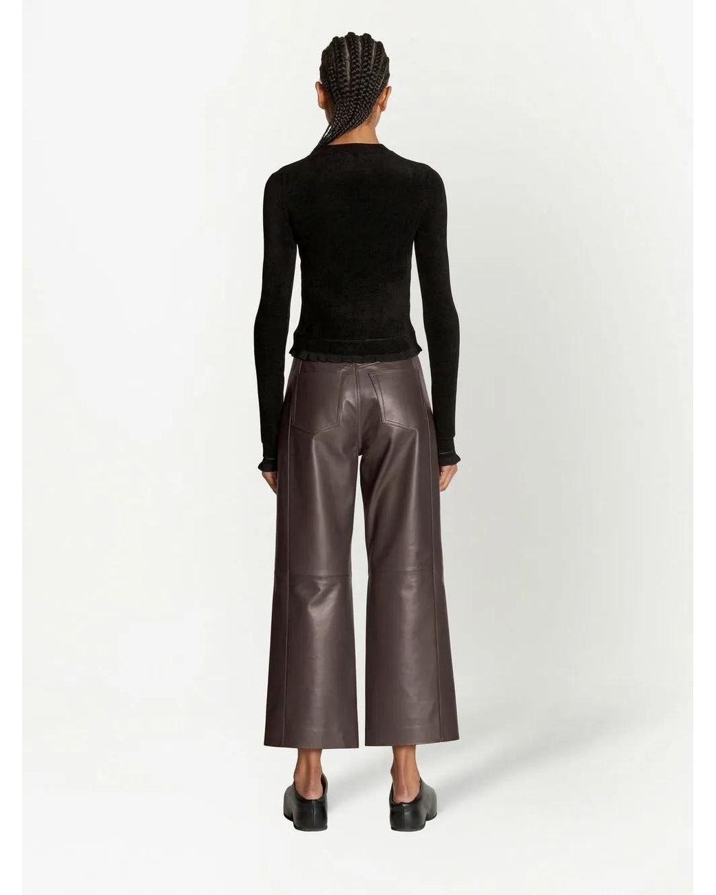 Proenza Schouler Black Cropped Chenille-Texture Jumper