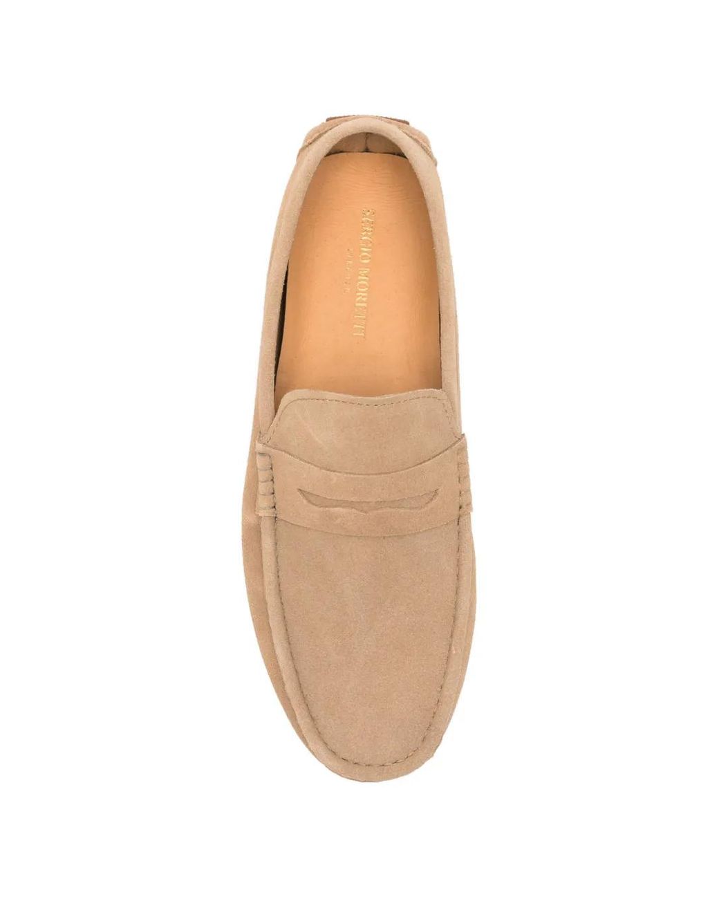 SERGIO MORETTI FIRENZE White Suede Penny Loafers for men