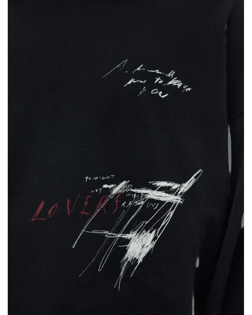 Ann Demeulemeester Blue Graphic-Print Hoodie for men