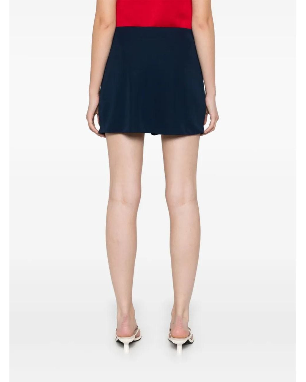 Casablanca Blue Draped Wrap Mini Skirt