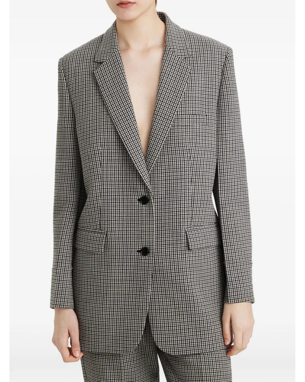 Ports 1961 Gray Check Wool Blazer