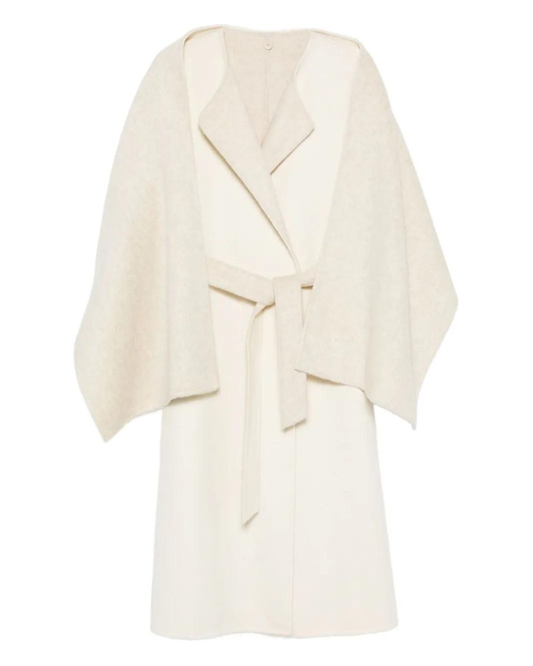 P.A.R.O.S.H. White Scarf-Detail Belted Coat