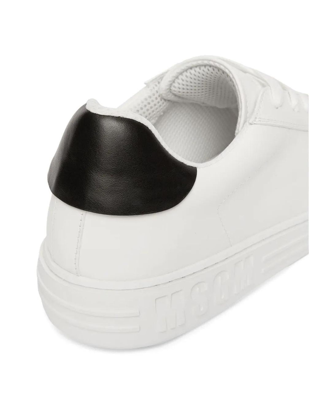 MSGM White Panelled Leather Low-Top Sneakers for men