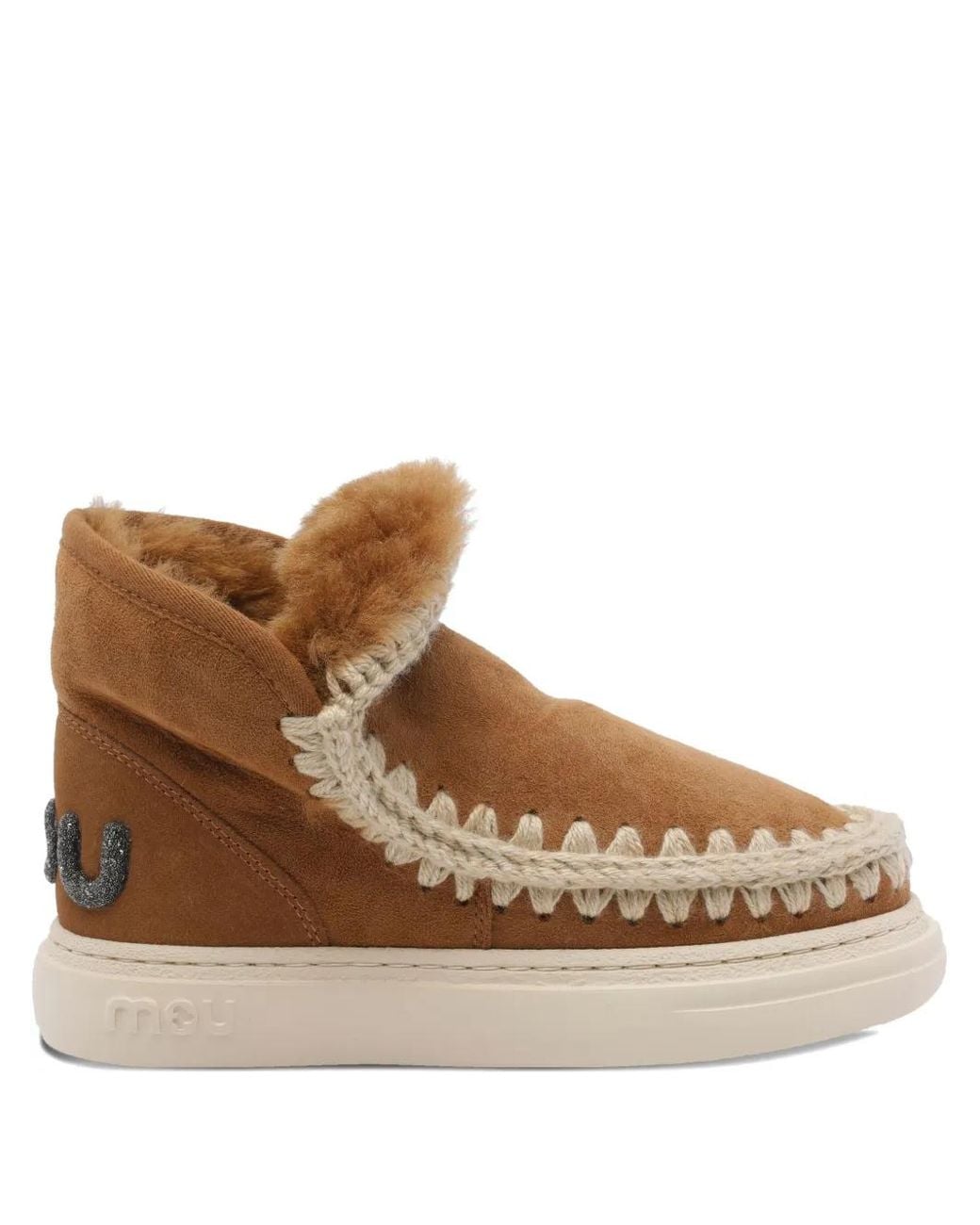 Mou Brown Slip-On Suede Ankle Boots