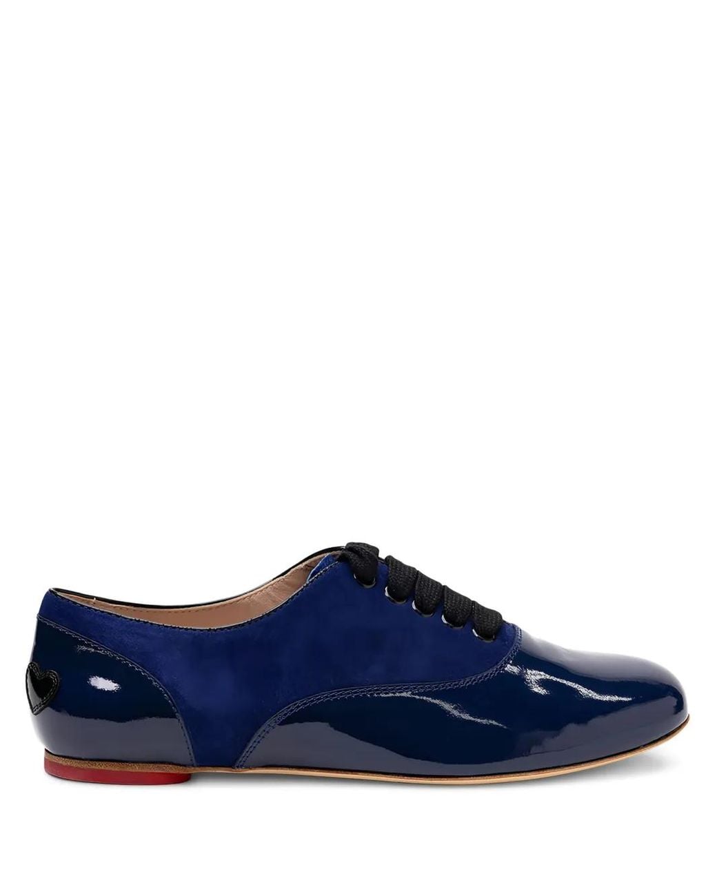 Hogan Blue Patent Heart Detail Oxford Shoes