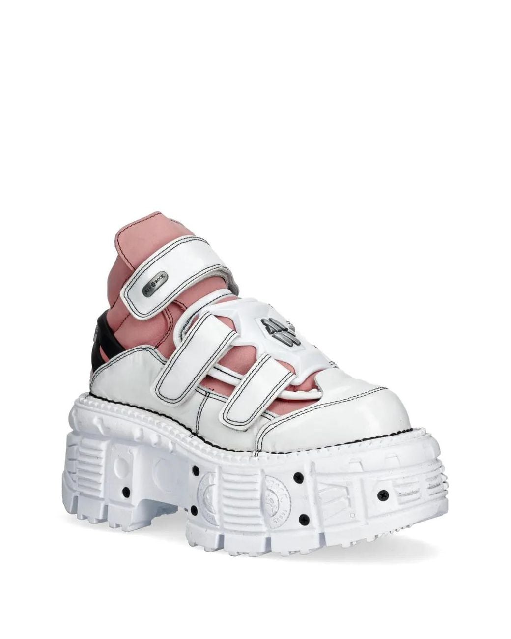 New Rock M-Tank008-C6 Platform Strap Boots in White | Lyst
