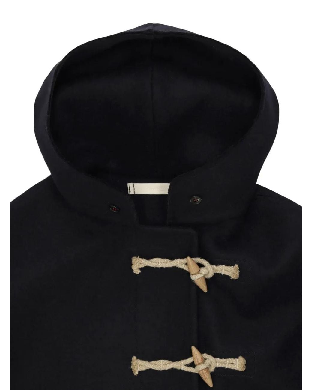 Fortela Black Kiowa Toggle-Fastening Duffle Jacket