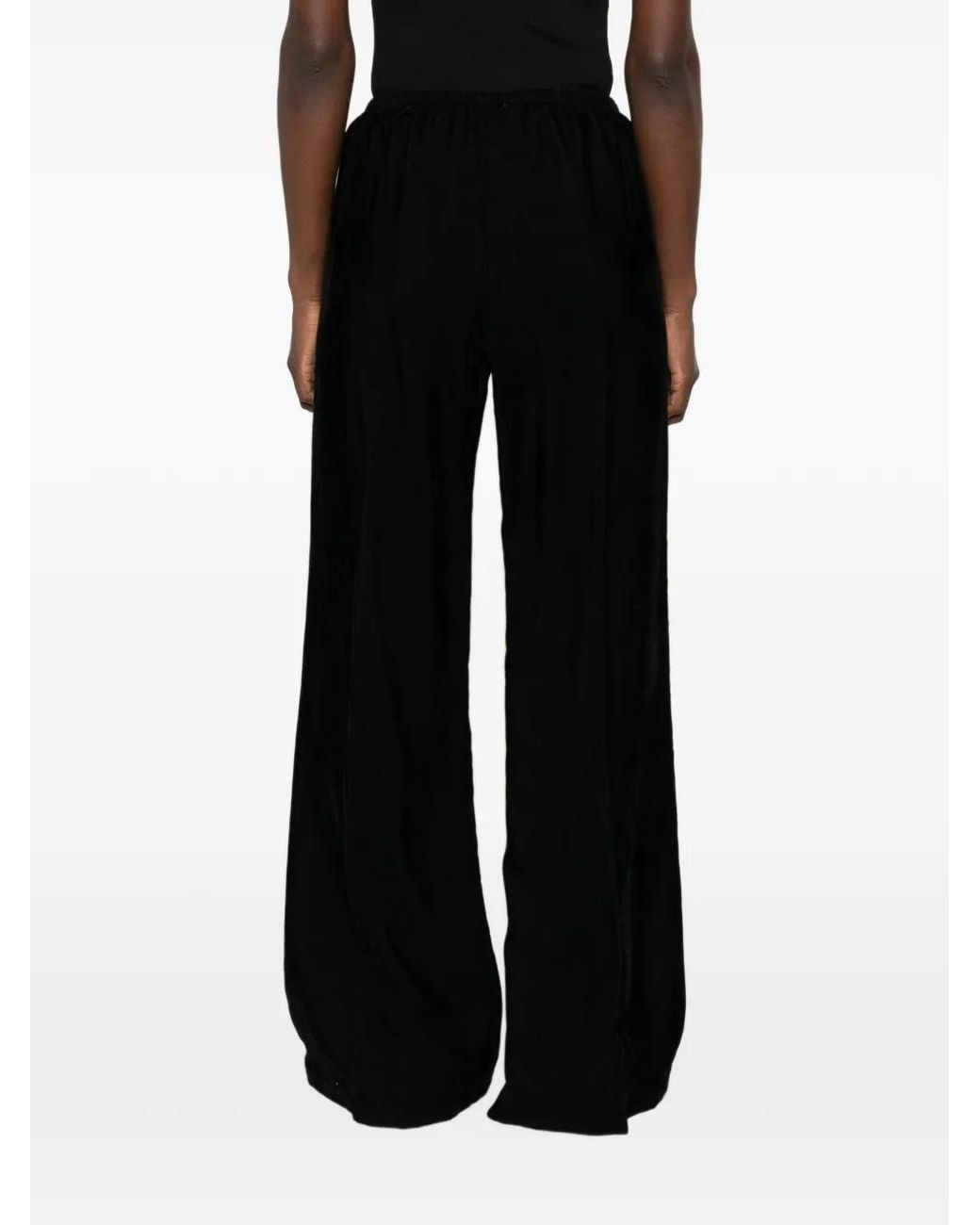 Forte_forte Black Corduroy-Effect Palazzo Pants